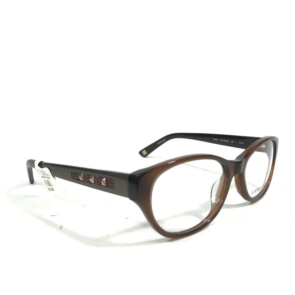 Anne Klein Eyeglasses Frames AK5021 272 TAUPE Brown Cat Eye Full Rim 53-16-135